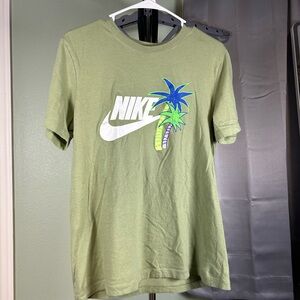 Nike Green T-Shirt with Palm Tree Design